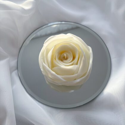 Świeca kwiatowa Róża Biała